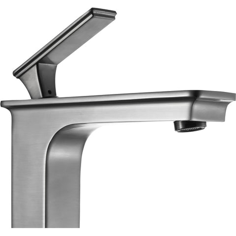 Saunter Single Hole Single-Handle Vessel Bathroom Faucet in Brushed Nickel