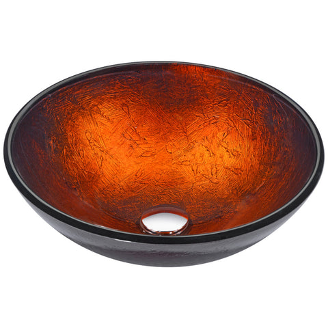 ANZZI Arc Series Vessel Sink in Layered Amber