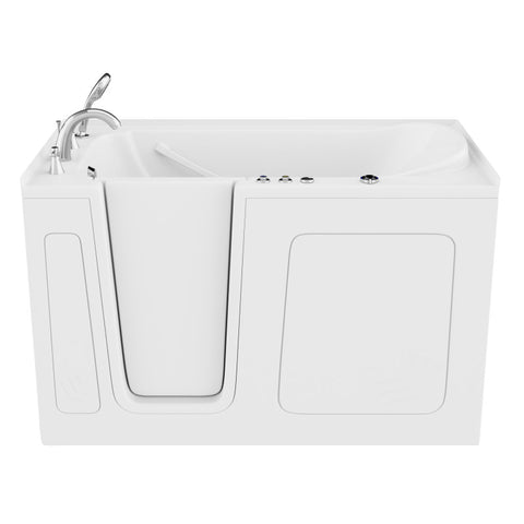 ANZZI 32 in. x 60 in. Left Drain Quick Fill Walk-In Whirlpool Tub with Powered Fast Drain in White