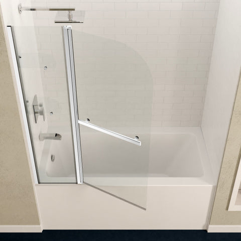 Anzzi 5 ft. Acrylic Rectangle Tub With 48 in. x 58 in. Frameless Tub Door