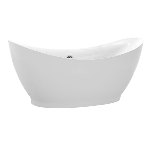 FTAZ091-0052B - ANZZI Reginald 68 in. Acrylic Soaking Bathtub in White with Tugela Faucet in Brushed Nickel