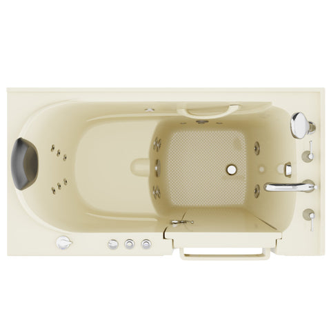 AZ2853RBH-CP - ANZZI Coupe Premier 53 - 60 in x 28 in. Right Drain Whirlpool Jetted Walk-in Tub in Biscuit