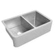 ANZZI Bengal Farmhouse Handmade Copper 33 in. 50/50 Double Bowl Kitchen Sink in Hammered Nickel