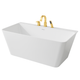 Vault Series 67 in. x 32 in. Flat Bottom Acrylic Freestanding Soaking Bathtub with Center Drain, Brushed Gold Faucet