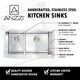 ANZZI ELYSIAN Series 33 in. Farm House 40/60 Dual Basin Handmade Stainless Steel Kitchen Sink