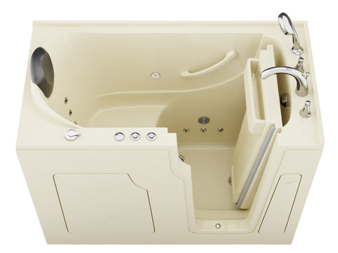 ANZZI Coupe Premier 53 - 60 in x 28 in. Right Drain Whirlpool Jetted Walk-in Tub in Biscuit