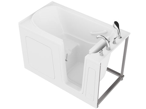 32 in. x 60 in. Right Drain Quick Fill Walk-In Soaking Tub in White