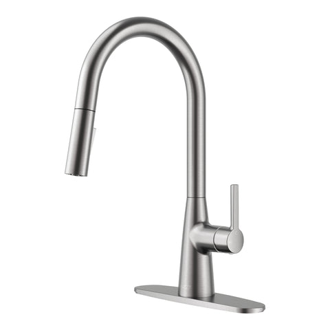 Modern Touchless Brushed Nickel Pull-Down Kitchen Faucet