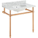Verona 34.5 in. Console Sink in Rose Gold with Carrara White Counter Top