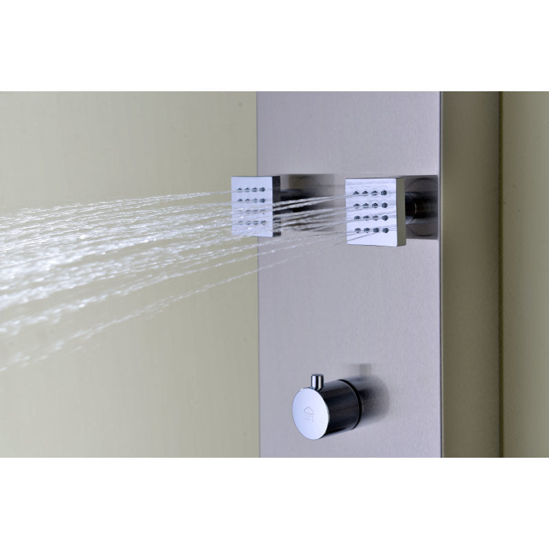 ANZZI Echo 63.5 in. 4-Jetted Full Body Shower Panel with Heavy Rain  Showerhead, Spray Wand and Tub Spout in Brushed Steel