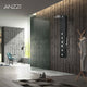 Monsoon 57 in. 4-Jetted Full Body Shower Panel System with Heavy Rain Shower, Spray Wand, in Matte Black