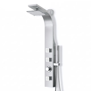 Sans Series 40 in. 3-Jetted Full Body Shower Panel Tower in Brushed Steel with Heavy Rain Showerhead and Spray Wand