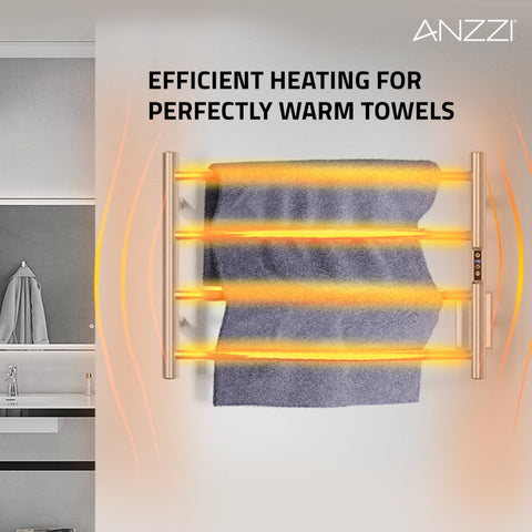 ANZZI Glow 4-Bar Stainless Steel Wall Mounted Towel Warmer