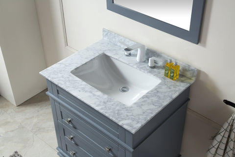 Wineck 36 in. W x 35 in. H Bathroom Bath Vanity Set in Rich Gray