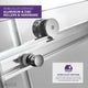 48 in. x 76 in. Frameless Sliding Shower Door with Horizontal Handle in Chrome
