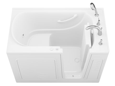 Value Series 30 in. x 53 in. Right Drain Quick Fill Walk-in Whirlpool Tub in White