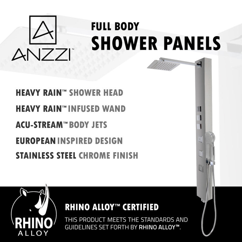 SP-AZ015 - ANZZI Lann 53 in. 3-Jetted Full Body Shower Panel
