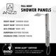 ANZZI Lann 53 in. 3-Jetted Full Body Shower Panel with Heavy Rain Showerhead and Spray Wand in Chrome