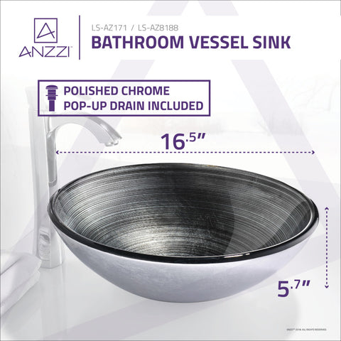 ANZZI Tara Series Deco-Glass Vessel Sink