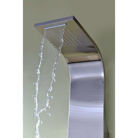 ANZZI Niagara 64 in. 2-Jetted Shower Panel with Heavy Rain Shower and Spray Wand in Brushed Steel
