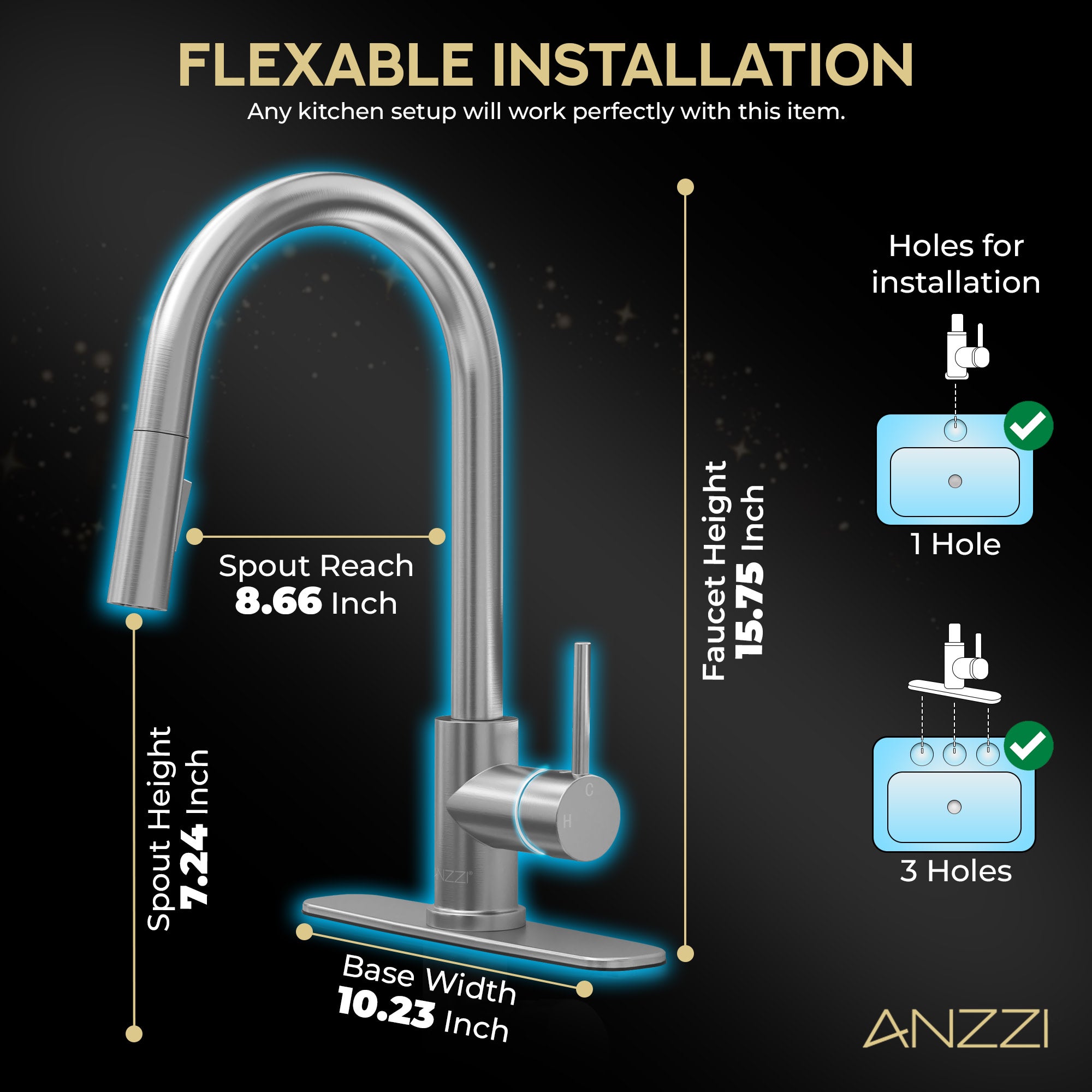 KF-AZ601BN - ANZZI Expedition Series 16 in. 1-Handle Pull-Down