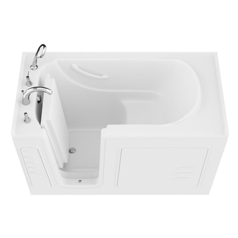 ANZZI 30 in. x 60 in. Left Drain Quick Fill Walk-In Soaking Tub in White