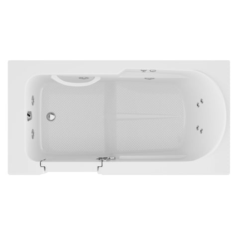 ANZZI 30 in. x 60 in. Left Drain Step-In Walk-In Whirlpool Tub with Low Entry Threshold in White