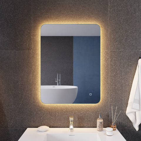 BA-LMDFX016AL - ANZZI 32-in. x 24-in. LED Back Lighting Bathroom Mirror with Defogger