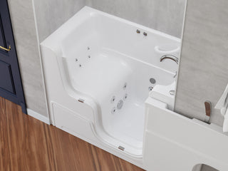 ANZZI Series 29 in. x 53 in. Right Drain Wheelchair Access Walk-In Whirlpool Tub with Fast Drain and Smart Bidet Toilet