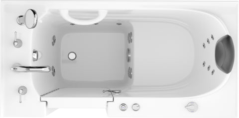 53 - 60 in. x 26 in. Left Drain Whirlpool Jetted Walk-in Tub in White