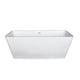 ANZZI Cenere 4.9 ft. Solid Surface Classic Soaking Bathtub in Matte White and Kros Faucet in Chrome