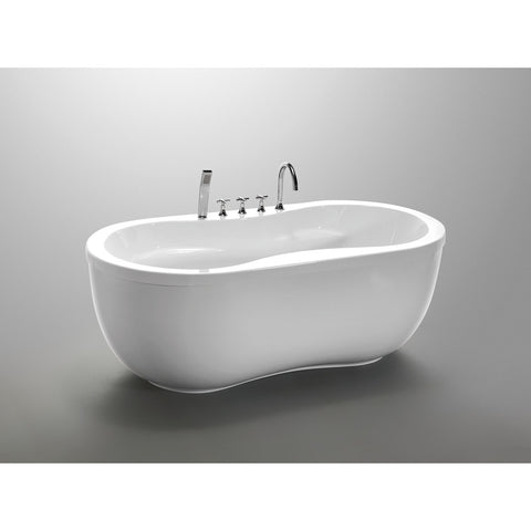 ANZZI Bawris Series 5.42 ft. Freestanding Bathtub in White