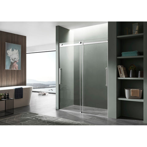 SD-FRLS05901CHR - ANZZI ANZZI Series 48 in. x 76 in. Frameless Sliding Shower Door with Handle in Chrome