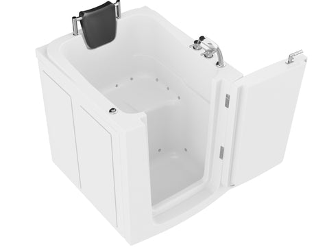 ANZZI Coupe Series 32" x 37" Compact Therapeutic Walk-In Tub with Dual Hydrotherapy (Air & Water), Fast Drain, Inline Heater, and Quick Fill Faucet, White