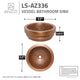 ANZZI Admiral 17 in. Handmade Vessel Sink in Polished Antique Copper with Floral Design Interior