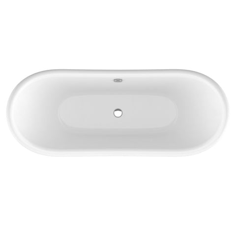 ANZZI 69.29” Belissima Double Slipper Acrylic Claw Foot Tub in White