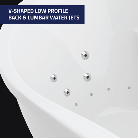 Janna 6 ft. Acrylic Whirlpool and Air 53 Gallon Capacity Freestanding Bathtub with Center Drain in White