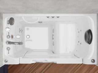 ANZZI 52 in. x 29 in. Left Drain Combination Jetted Bathtub in White with Elongated Toilet and Soft Close Lid