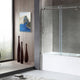 60 in. L x 30 in. W x 83 in. H Right Drain White Rectangular Tub with Frameless Sliding Tub Door in Polished Chrome