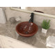 Anchor 16 in. Handmade Vessel Sink in Polished Antique Copper with Floral Design Exterior