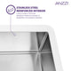 ANZZI Apollo Series Farmhouse Solid Surface 36 in. 0-Hole Single Bowl Kitchen Sink with Stainless Steel Interior in Matte White