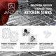 ANZZI MOORE Undermount 32 in. Double Bowl Kitchen Sink with Sails Faucet