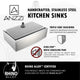 ANZZI Elysian Farmhouse Stainless Steel 32 in. 0-Hole Single Bowl Kitchen Sink in Brushed Satin