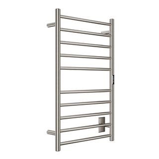 ANZZI Crete Series 10-Bar Wall Mounted Towel Warmer (20.86" W x 34.25" H), Dual Installation, Digital Timer, Rhino Alloy Certified Stainless Steel