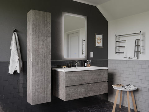 55 in. H x 12 in W Bath Vanity Side Cabinet in Rich Gray
