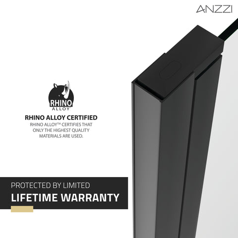 ANZZI Lancer 23 in. x 72 in. Semi-Frameless Shower Door with TSUNAMI GUARD