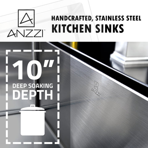 ANZZI VANGUARD Undermount 23 in. Single Bowl Kitchen Sink with Accent Faucet