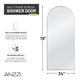 Ember Series 78 in. x 34 in. Framed Arch Fixed Shower Screen Door in Brushed Nickel with 8mm Tempered Clear Glass