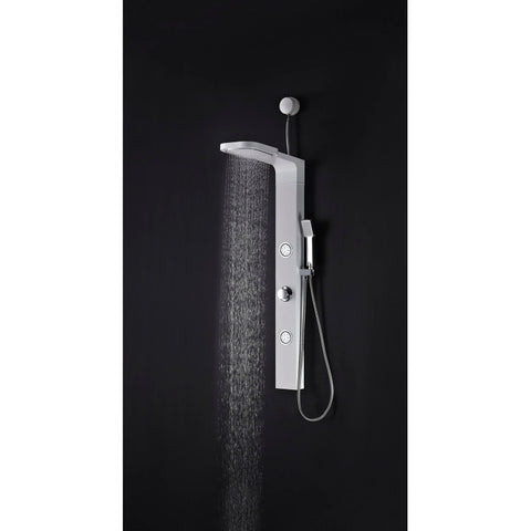 ANZZI Inland Series 44 in. Full Body Shower Panel System with Heavy Rain Shower and Spray Wand in White