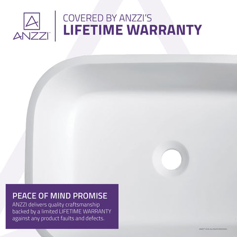 ANZZI Ajeet Solid Surface Vessel Sink in White